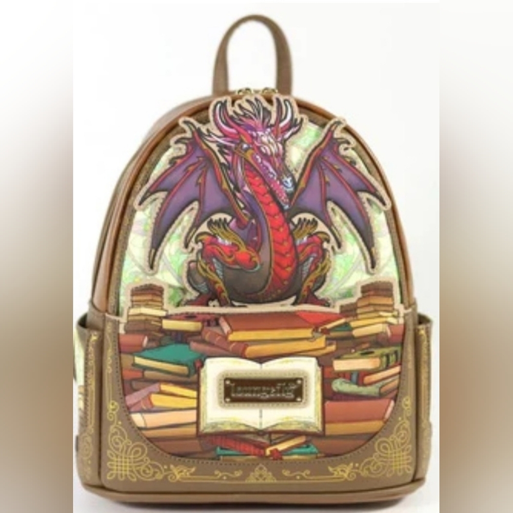 Loungefly Stained Glass Dragon Bam Exclusive Mini Backpack.